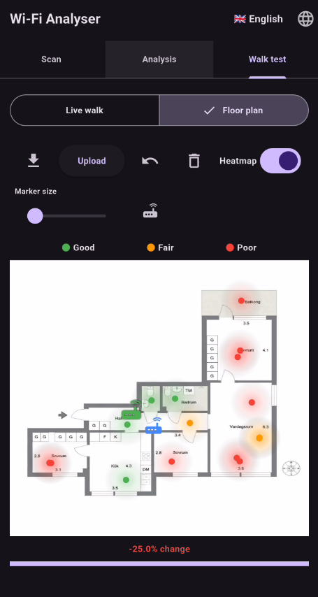 WiFi Analyser app screenshot